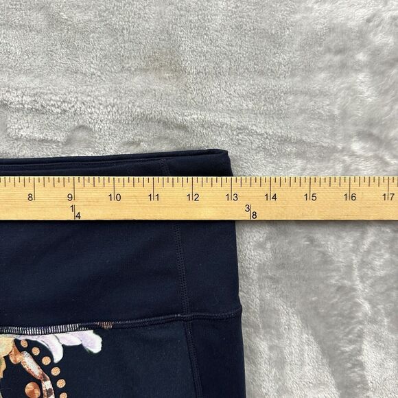 Athleta High Rise Gilded Tux Chaturanga Tight Navy Floral Print Size Small Mesh - Picture 8 of 11